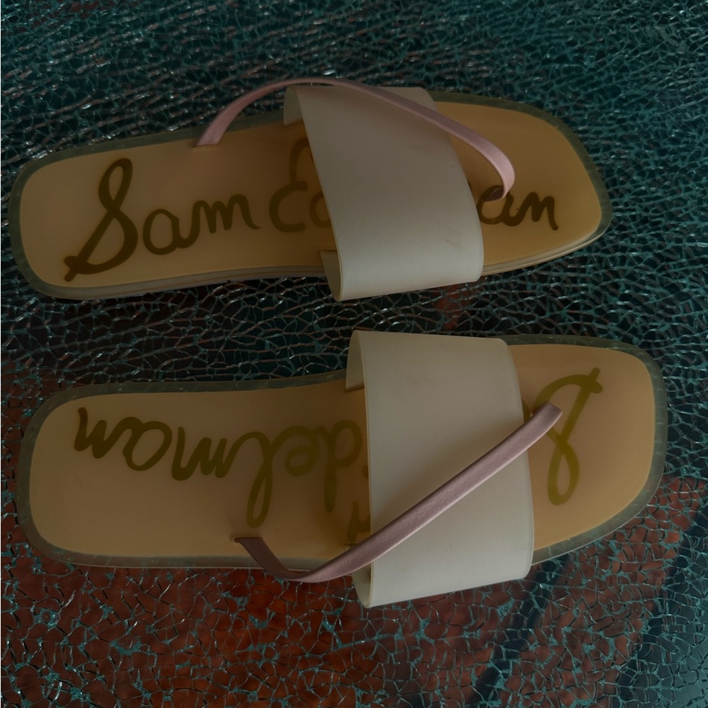 Sam Edelman Women's Sandals with Cream and Pink Straps